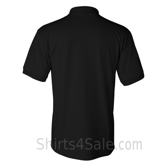 black dry blend jersey mens sport polo shirt back view