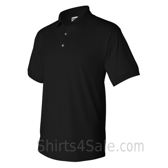 black dry blend jersey mens sport polo shirt side view