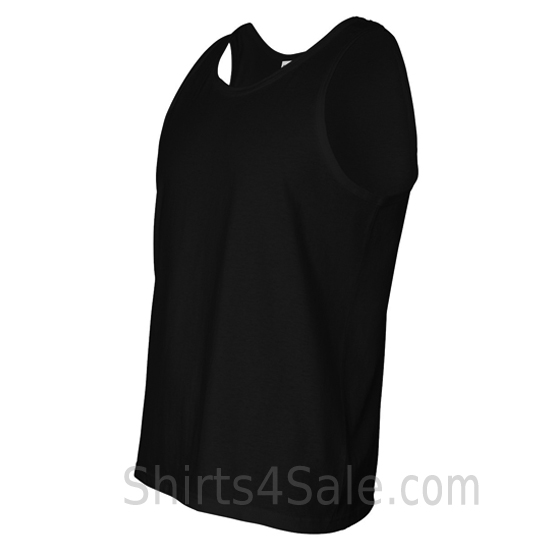 black heavyweight tank top for men side view