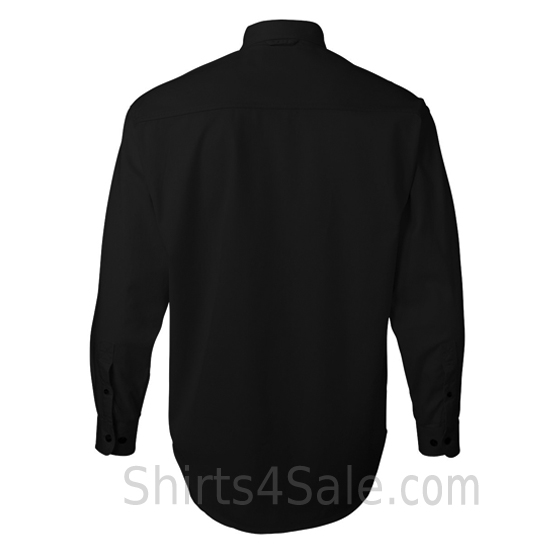 black long sleeve men's cotton dress shirt back view