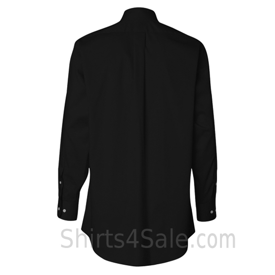 black long sleeve men's fashion twill dress shirt back view