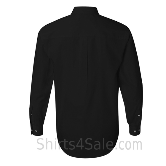 black long sleeve stain Resistant mens dress shirt back view
