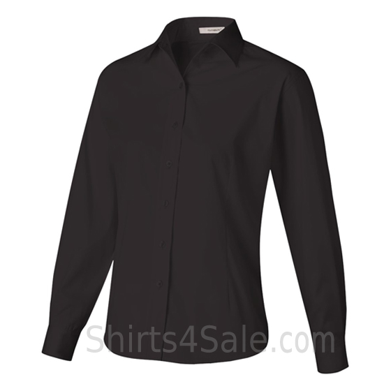 Black Stain Resistant Women's Dress Shirt side view