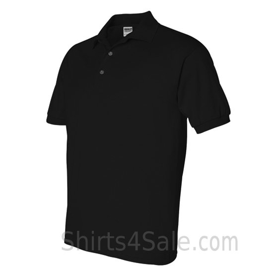 black ultra cotton jersey mens sport polo shirt side