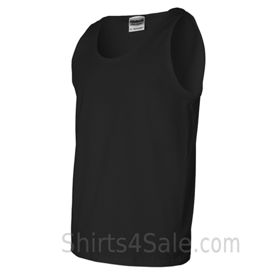 black ultra cotton men's tank top side view