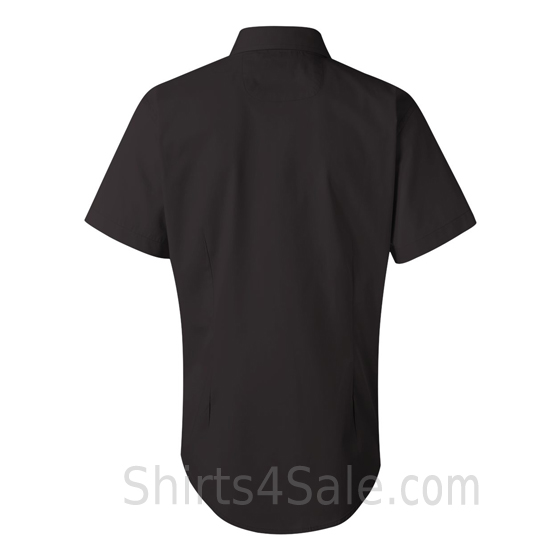 Black Women's Stain Resistant Short Sleeve Shirt back view