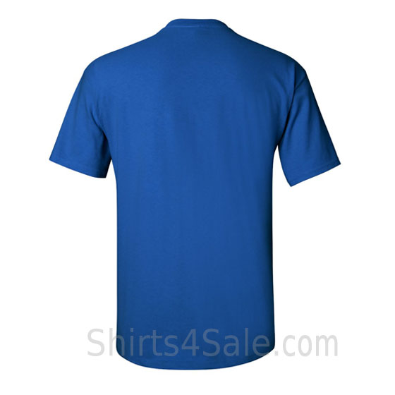blue cotton mens t shirt back view