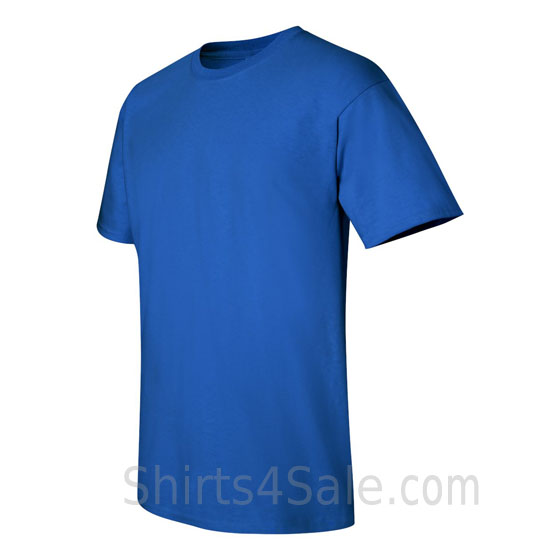 blue cotton mens t shirt side view