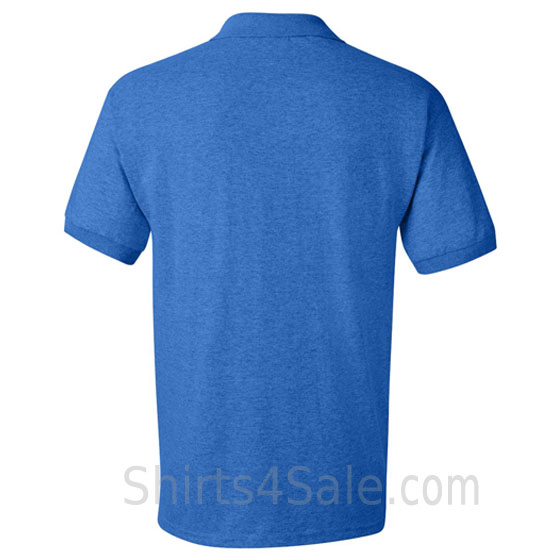 blue dry blend jersey mens sport polo shirt back view
