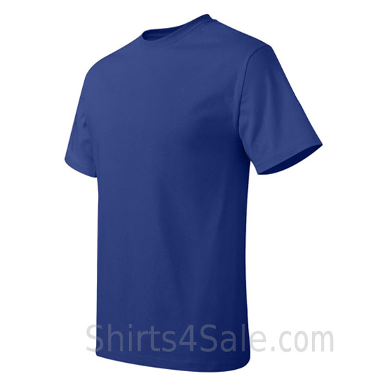 blue neck tag-free men's t shirt side view