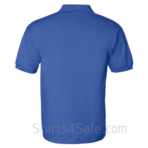 blue ultra cotton jersey men's sport polo shirt back