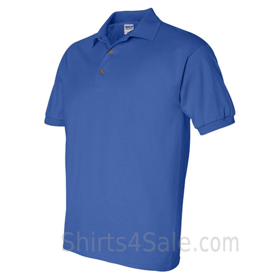 blue ultra cotton jersey men's sport polo shirt side