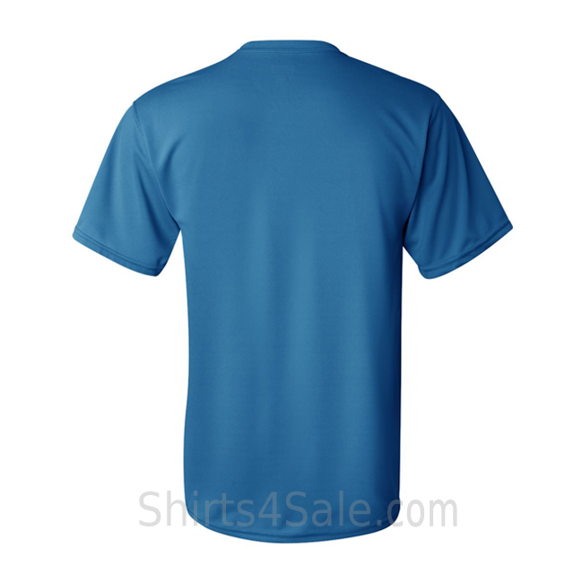 Bright Blue performance t shirt for men back view 790