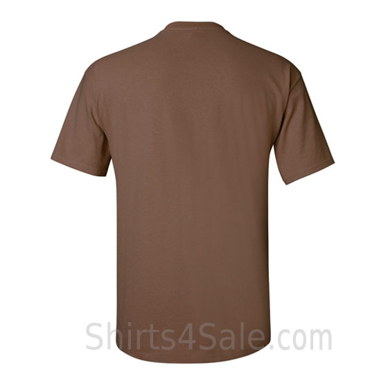 brown cotton mens t shirt back view