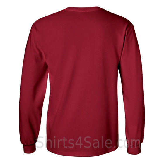 cardinal cotton long sleeve mens tee shirt back view