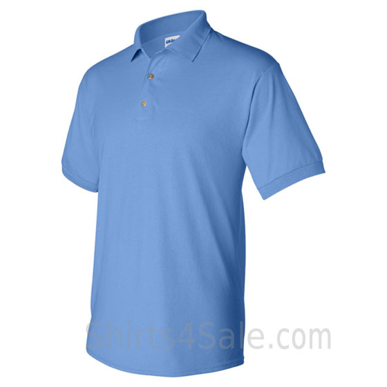 carolina blue dry blend jersey mens sport polo shirt side view