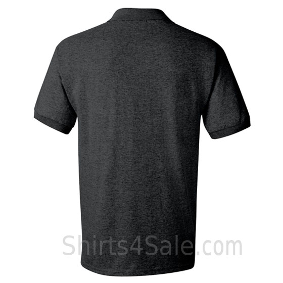 charcoal dry blend jersey mens sport polo shirt back view