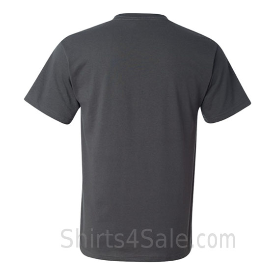 charcoal heavyweight durable fabric mens tshirt back view