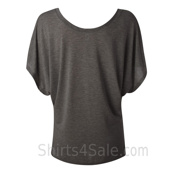 Charcoal(Dark Gray) Women's Dolman Draped Shirt back view