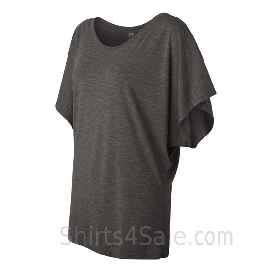 Charcoal(Dark Gray) Women's Dolman Draped Shirt side view
