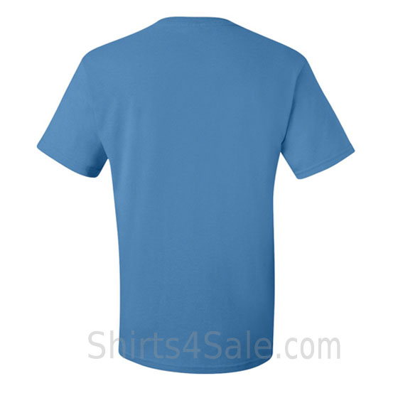 columbia blue heavyweight durable fabric mens tshirt back view
