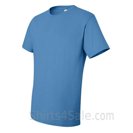 columbia blue heavyweight durable fabric mens tshirt side view