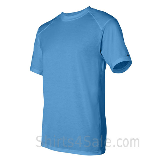 Columbia Blue short sleeve performance tee shirt for men side view