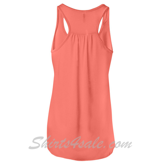 Coral Ladies' Flowy Racerback Tank back view