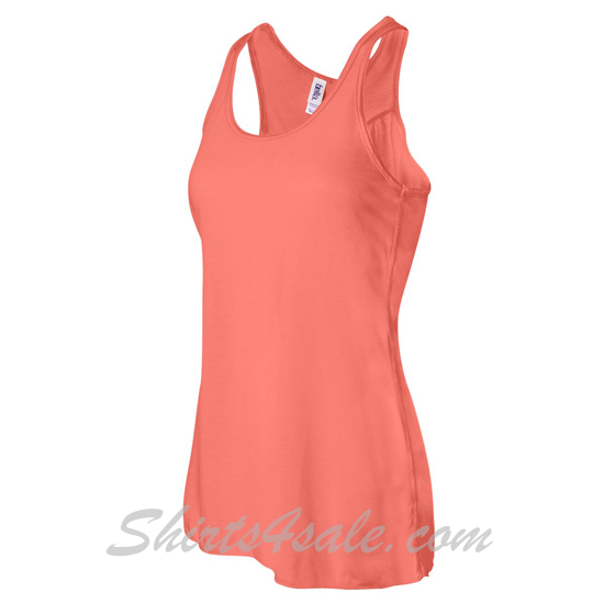 Coral Ladies' Flowy Racerback Tank side view