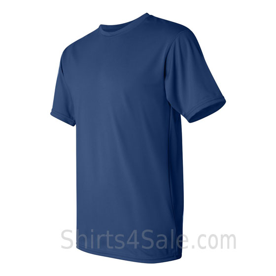 dark blue performance t shirt for men side view