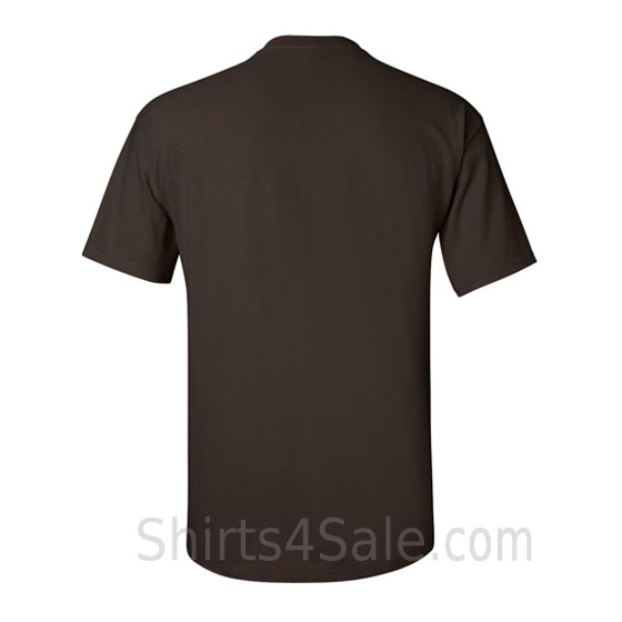 dark brown cotton mens t shirt back view