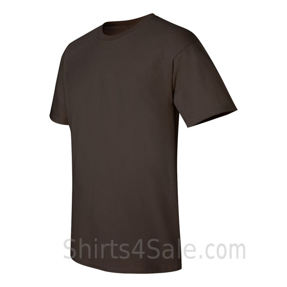 dark brown cotton mens t shirt side view