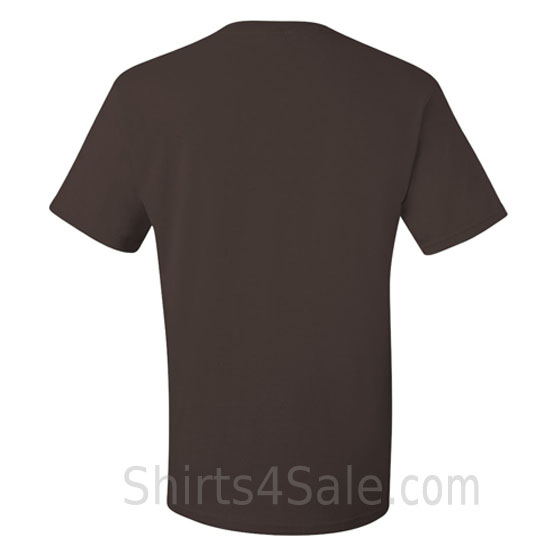 dark brown heavyweight durable fabric mens tshirt back view