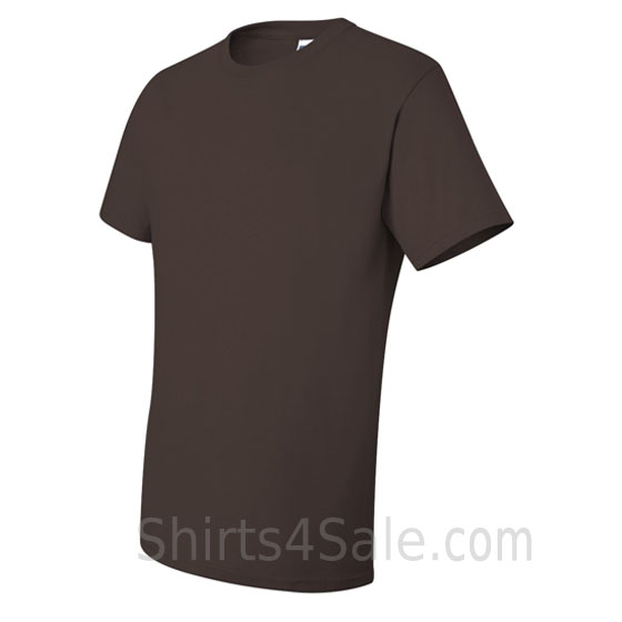 dark brown heavyweight durable fabric mens tshirt side view