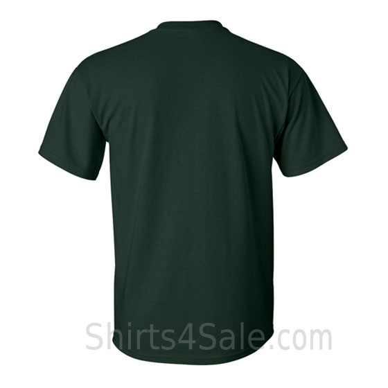 dark green cotton mens t shirt back view
