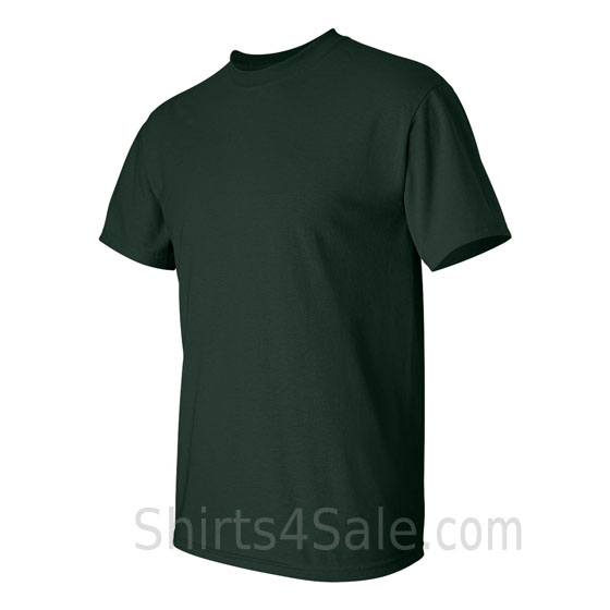 dark green cotton mens t shirt side view