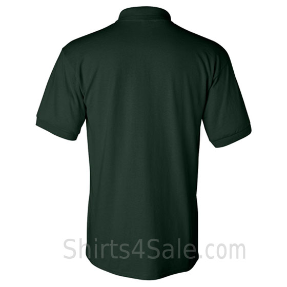 dark green dry blend jersey mens sport polo shirt back view