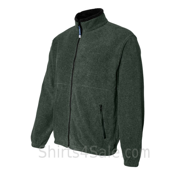 Dark Green Fleece Jacket side view