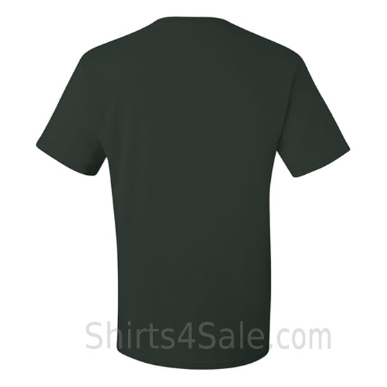 dark green heavyweight durable fabric mens tshirt back view