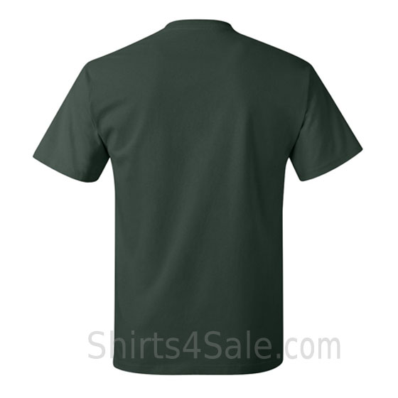 dark green neck tag-free men's t shirt back view