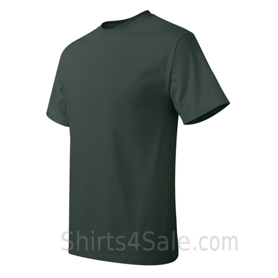 dark green neck tag-free men's t shirt side view