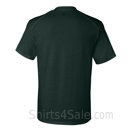 dark greenlue short sleeve performance tee shirt for men back view