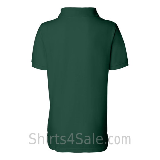 Dark Green Womens Pique Knit Sport Shirt back view
