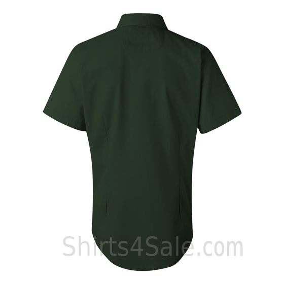 Dark Green/Forest Women's Stain Resistant Short Sleeve Shirt back view