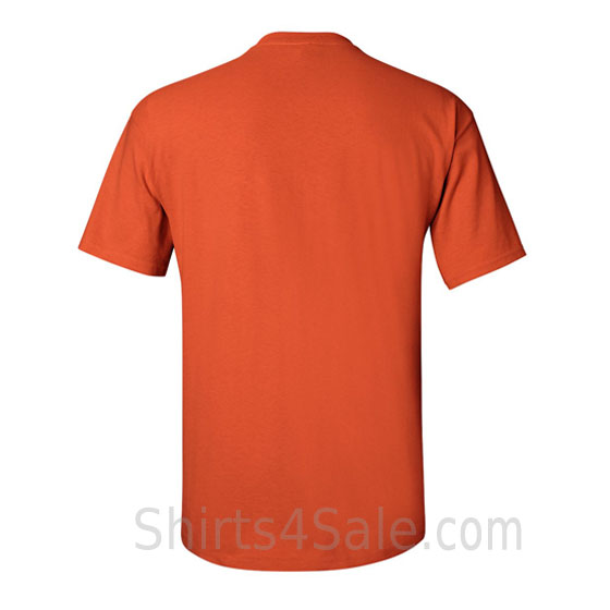 dark orange cotton mens t shirt back view