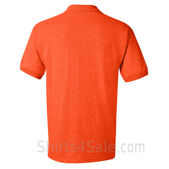 dark orange dry blend jersey mens sport polo shirt back view