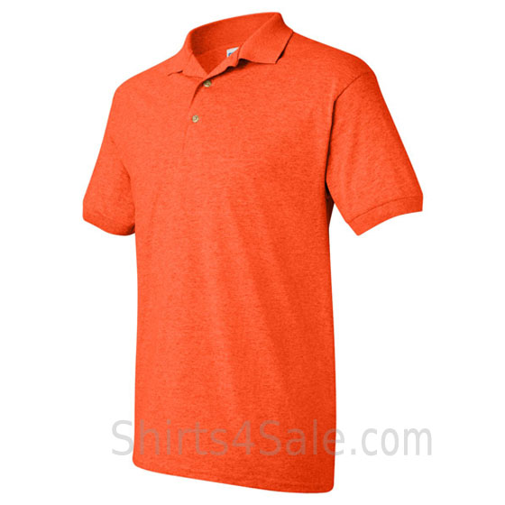 dark orange dry blend jersey mens sport polo shirt side view