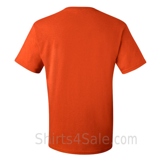 dark orange heavyweight durable fabric mens tshirt back view