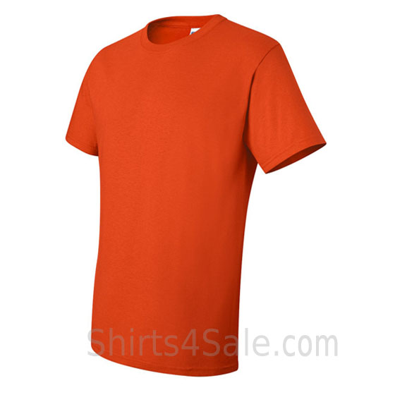 dark orange heavyweight durable fabric mens tshirt side view