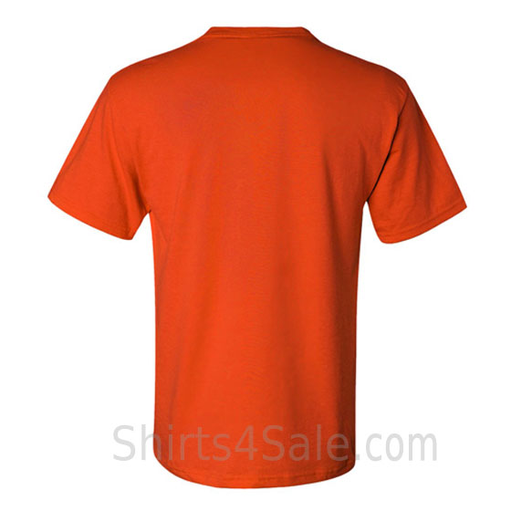 dark orange heavyweight durable fabric men's tshirt with a pocket back view